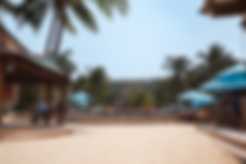 A resort pool at Tabyana Beach in Roatan, Honduras