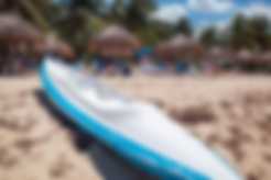 A kayak at the beach at Nachi Cocom in Cozumel, Mexico