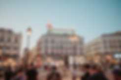A public square in city center Madrid, Spain