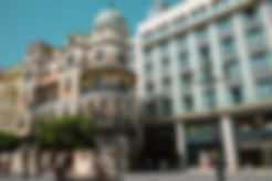 City center buildings in Seville, Spain