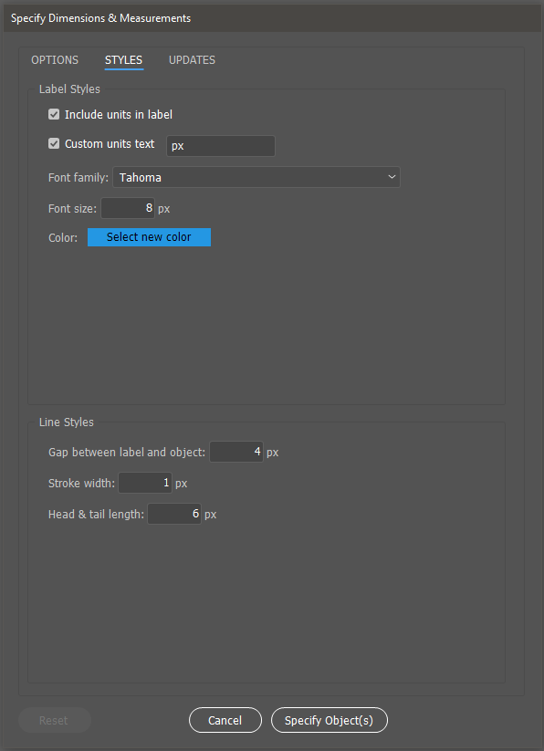 Specify dimensions for Adobe Illustrator designs and add measurements